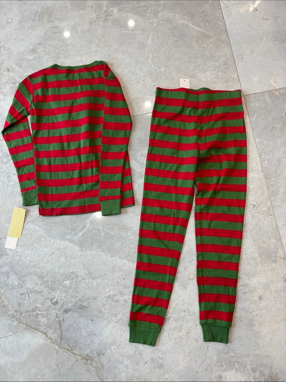 Kids Holiday Striped Pajama Set - Green & Red